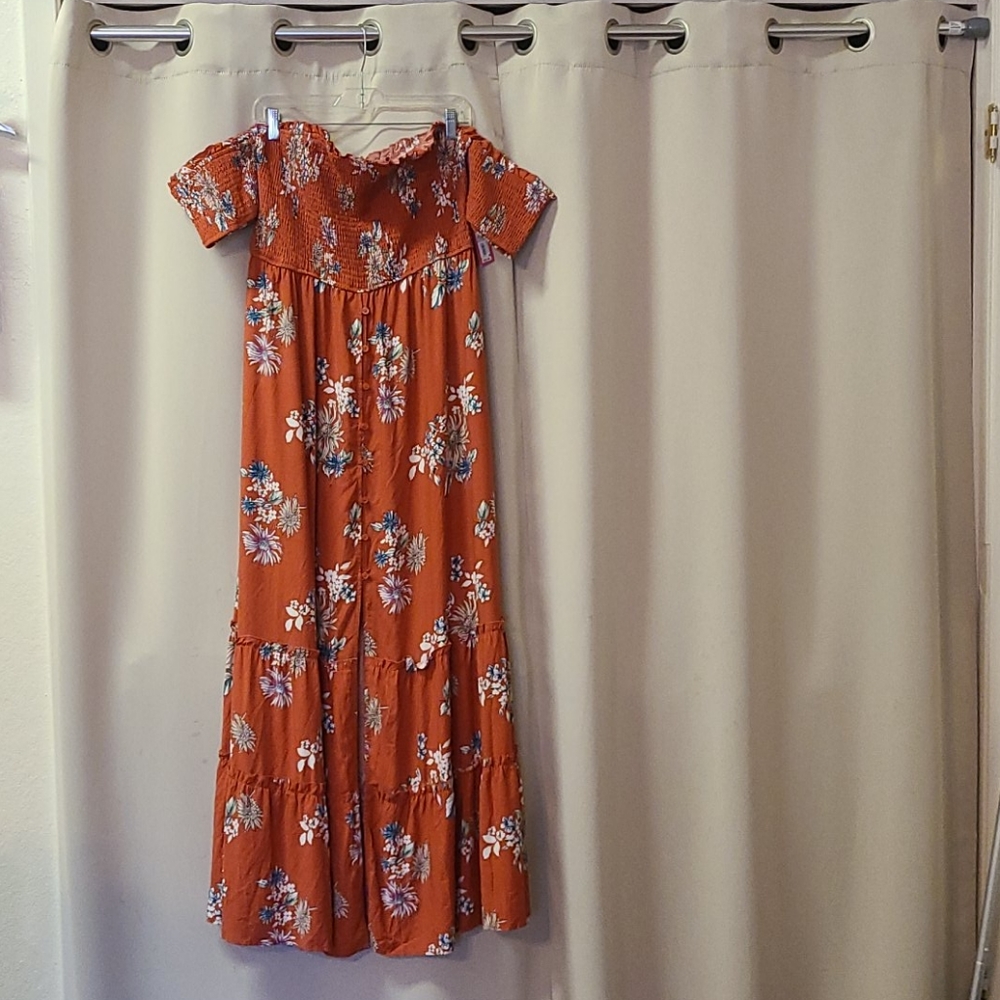 Strapless Printed Maxi Sun Dress